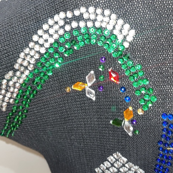 Vintage 80s Gitano Black Sweater with multicolor Sequins - Picture 4 of 10